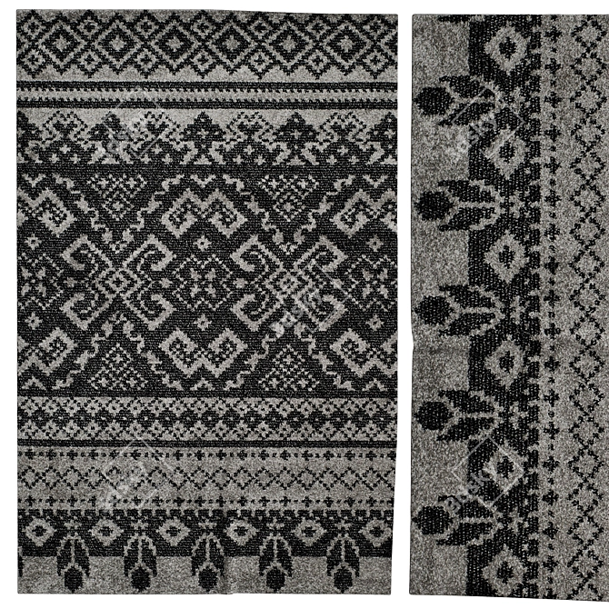 Versatile Rug Collection: 3 Designs 3D model image 1