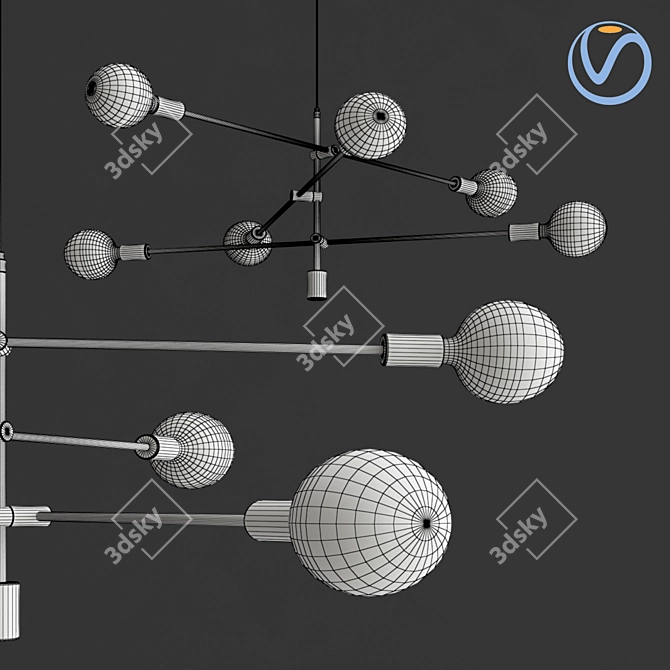 Elegant Mobile Chandelier - 76cm 3D model image 2