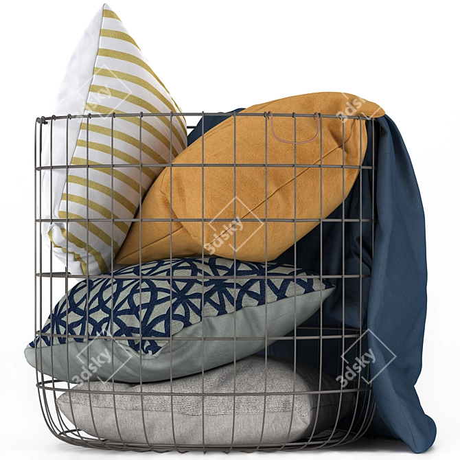 Cozy Pillow Basket - Perfect for Relaxing 3D model image 1