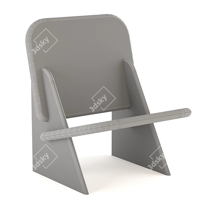 Elegant Dolmena Black & Oak Chair 3D model image 3