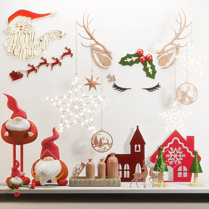 Festive Joy Christmas Decor 3D model image 1