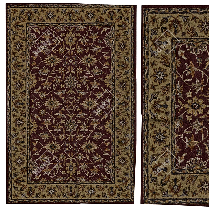 Versatile 3D Carpets in 3 Designs 3D model image 1