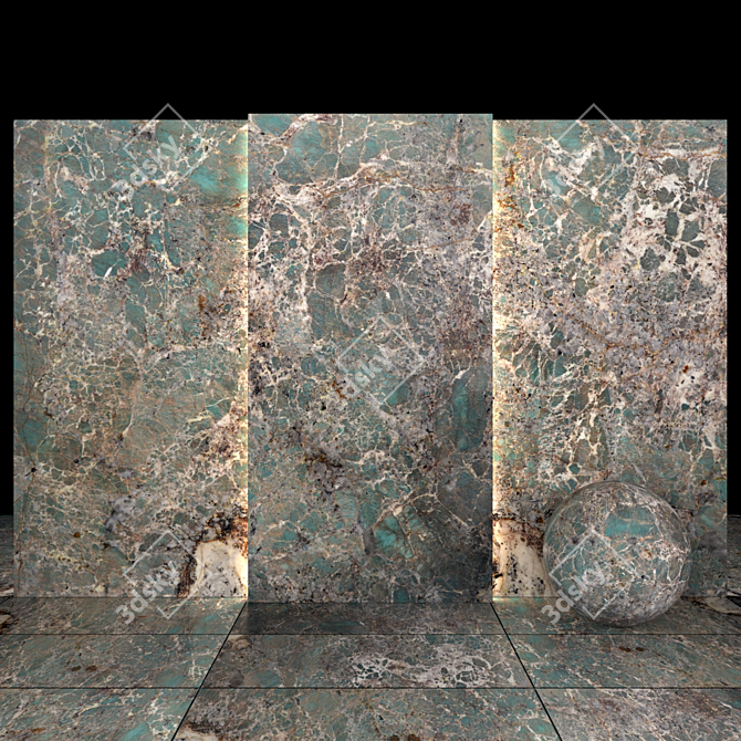 Amazonite Granite Slabs & Tiles 3D model image 1
