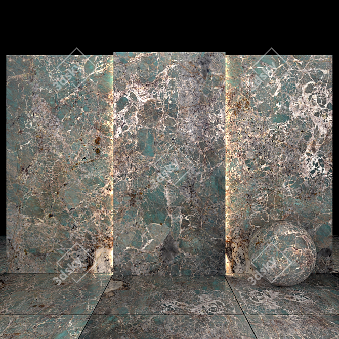 Amazonite Granite Slabs & Tiles 3D model image 2