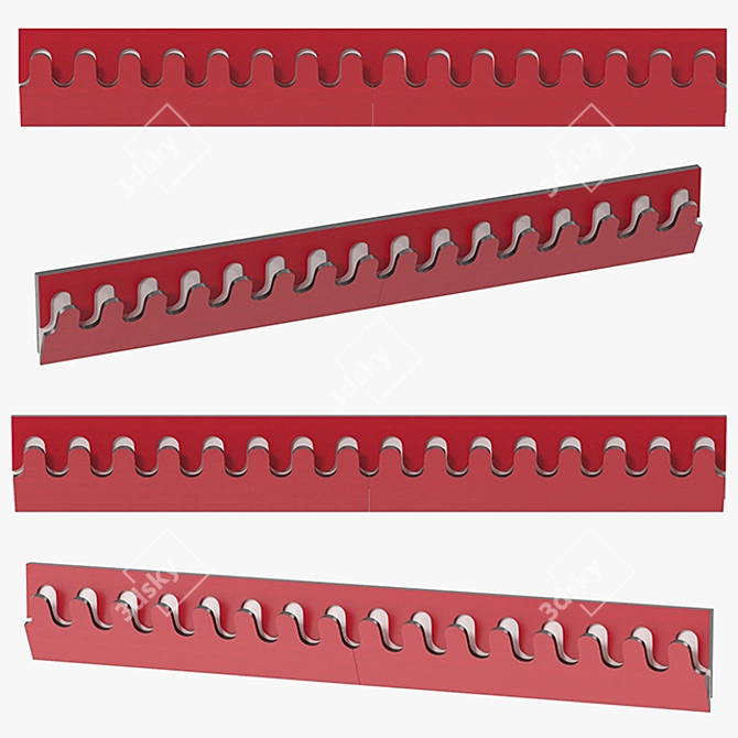 Sleek Wall Mount Coat Rack 3D model image 2