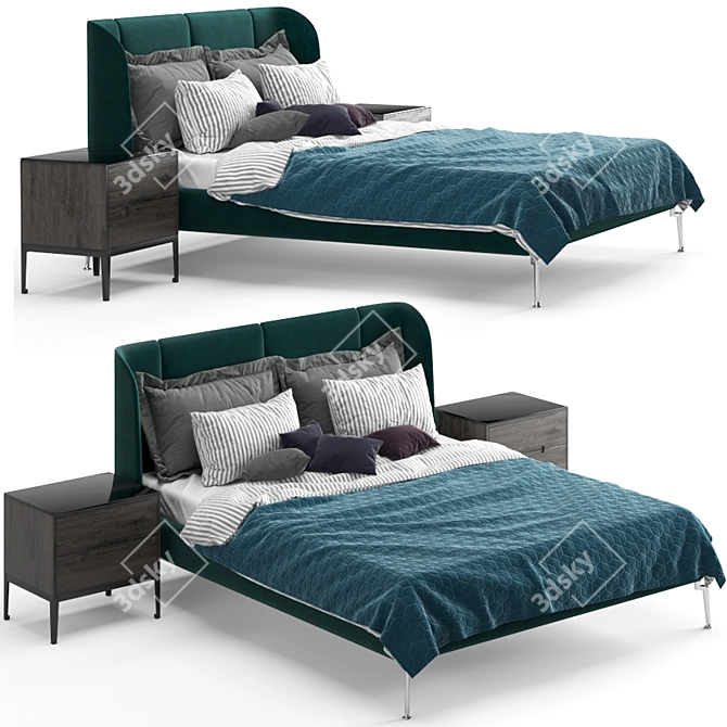 Ikea Tufjord: Stylish Upholstered Bed 3D model image 2