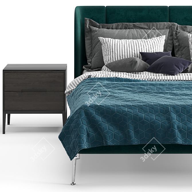 Ikea Tufjord: Stylish Upholstered Bed 3D model image 4