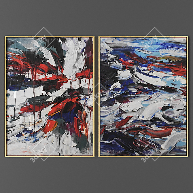 Duo Art Frames Set 3D model image 1