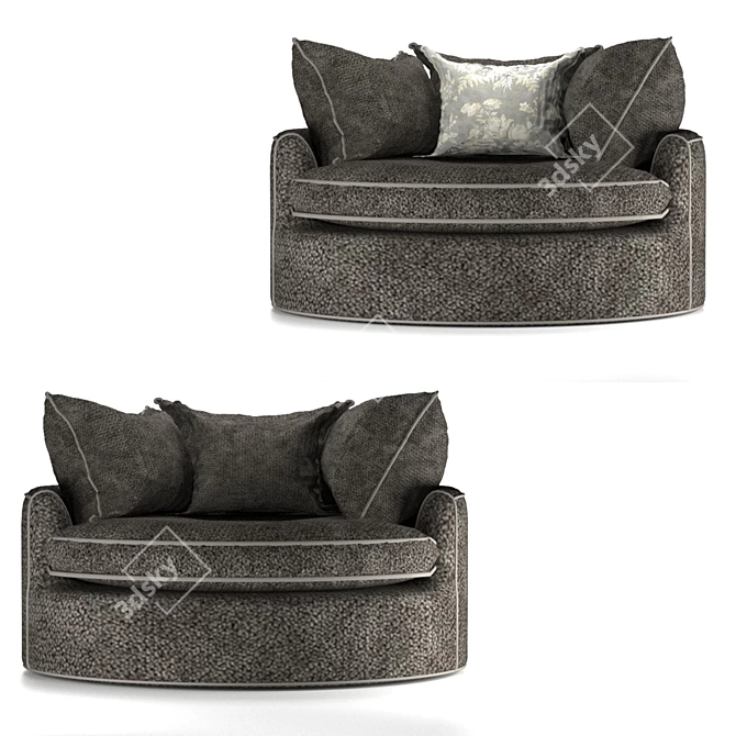 Elegant Marta Barrel Chair 3D model image 1