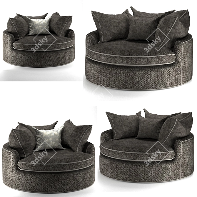 Elegant Marta Barrel Chair 3D model image 3