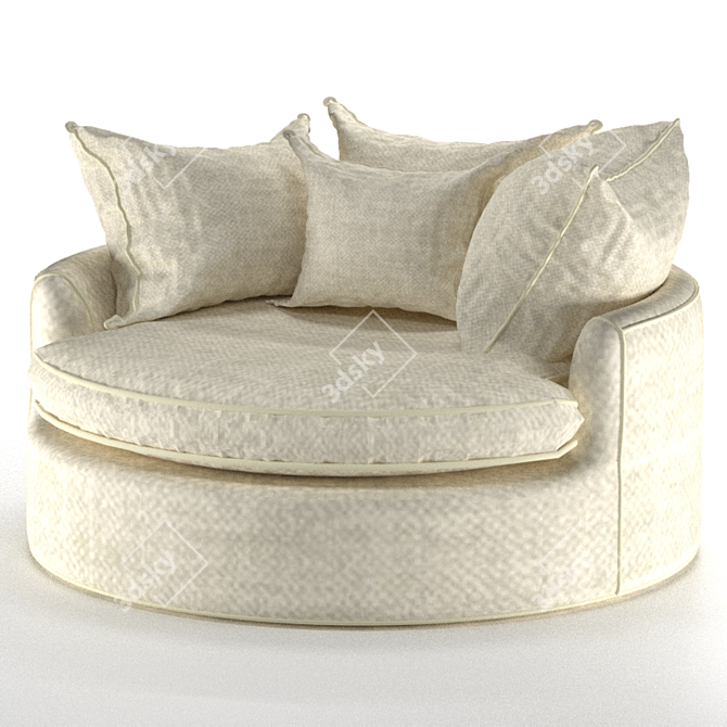 Elegant Marta Barrel Chair 3D model image 4