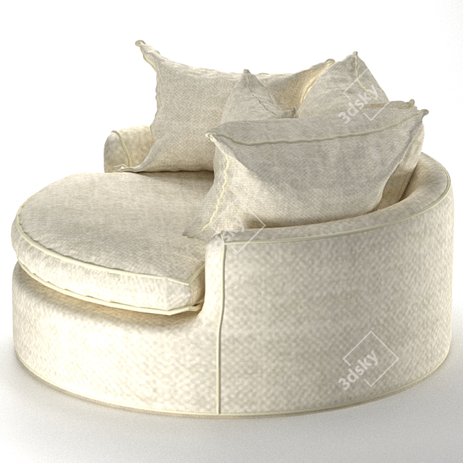 Elegant Marta Barrel Chair 3D model image 9