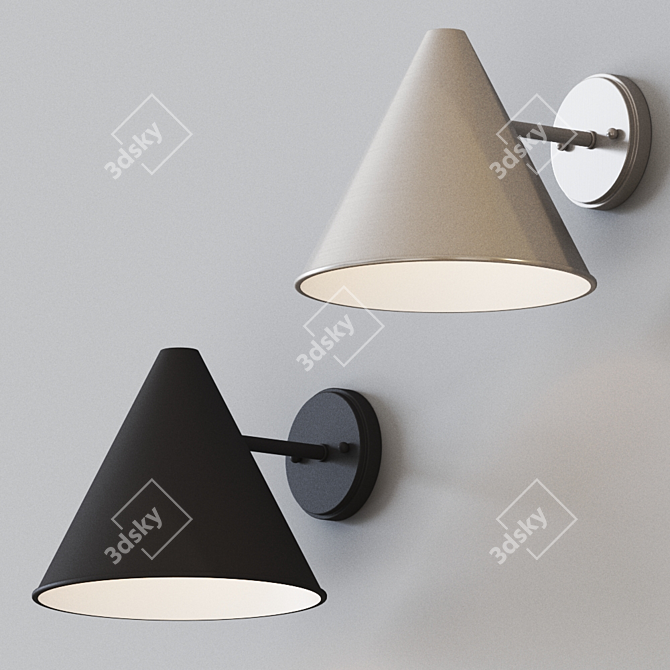 Modern Mid-Century Outdoor Lantern 3D model image 1