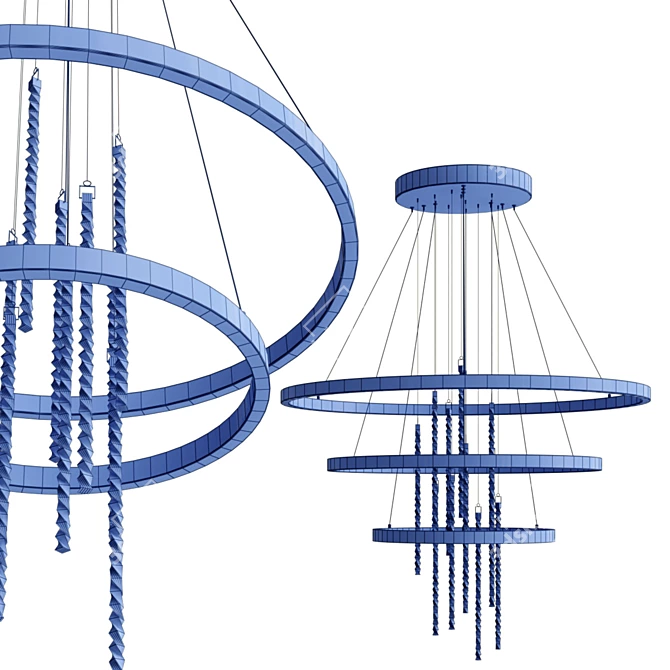 Elegant Metal and Glass Bonnet Pendant Light 3D model image 4