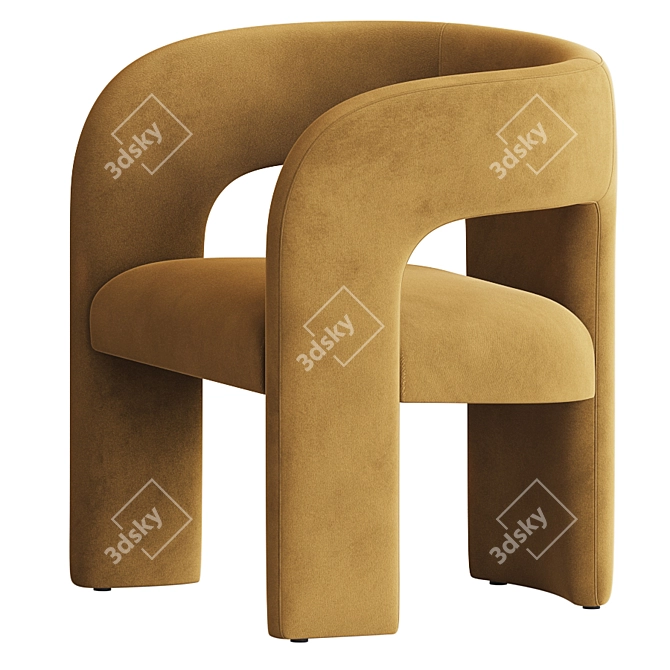 Dunloe Velvet Chair: Elegant and Versatile 3D model image 3