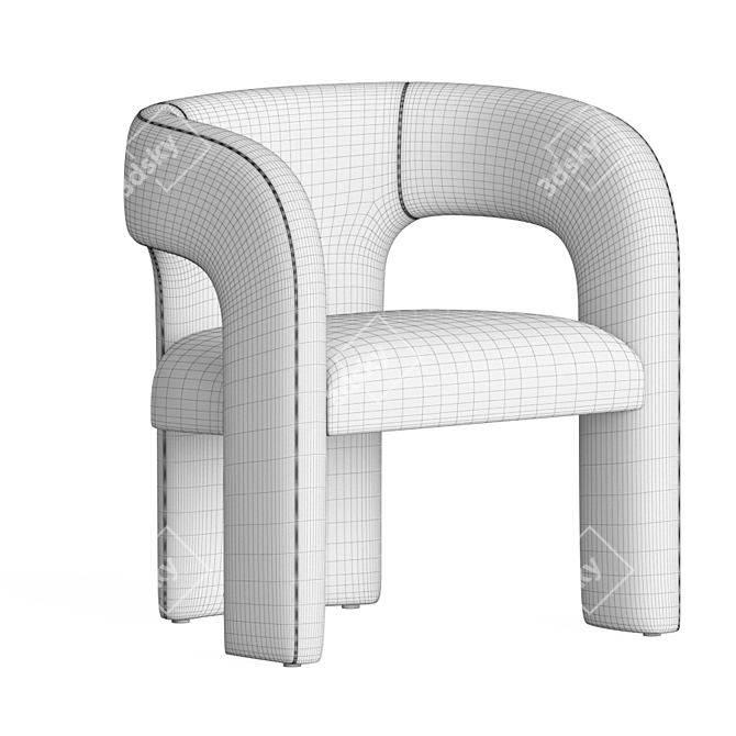Dunloe Velvet Chair: Elegant and Versatile 3D model image 5