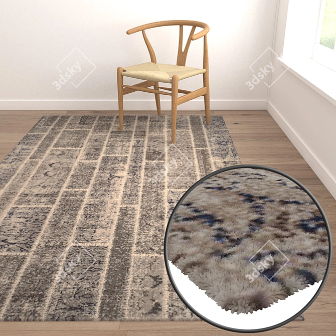 Premium Collection: Luxury Carpets Set 3D model image 5