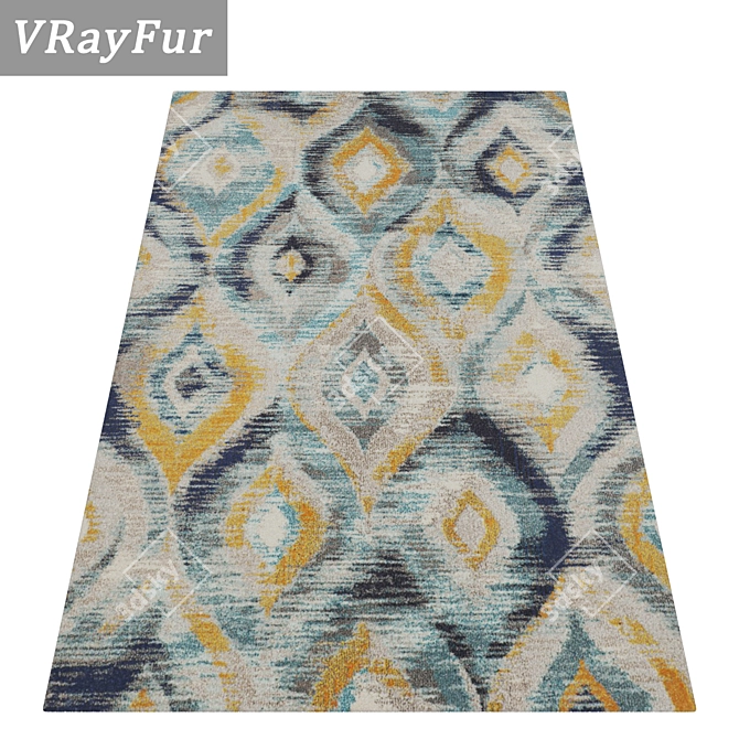 Title: Premium Textured Carpets Set 3D model image 2