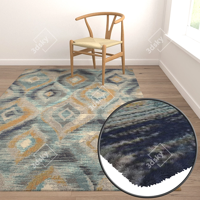 Title: Premium Textured Carpets Set 3D model image 5