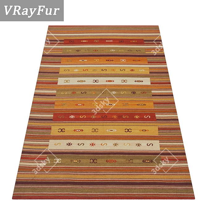 Versatile Carpet Set: 3 High-Quality Textured Options 3D model image 2