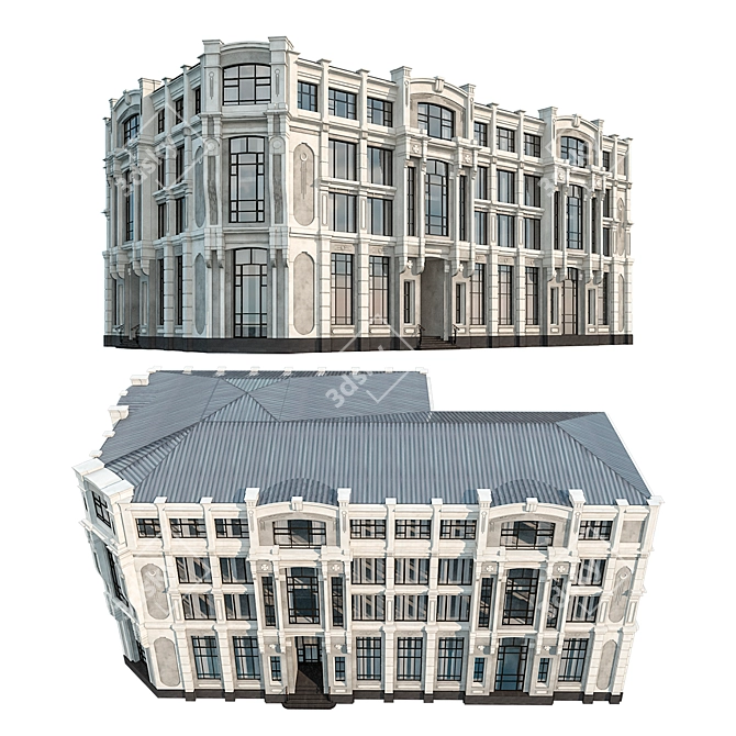 Modern Administrative Office Building 3D model image 1