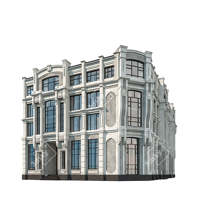 Modern Administrative Office Building 3D model image 2