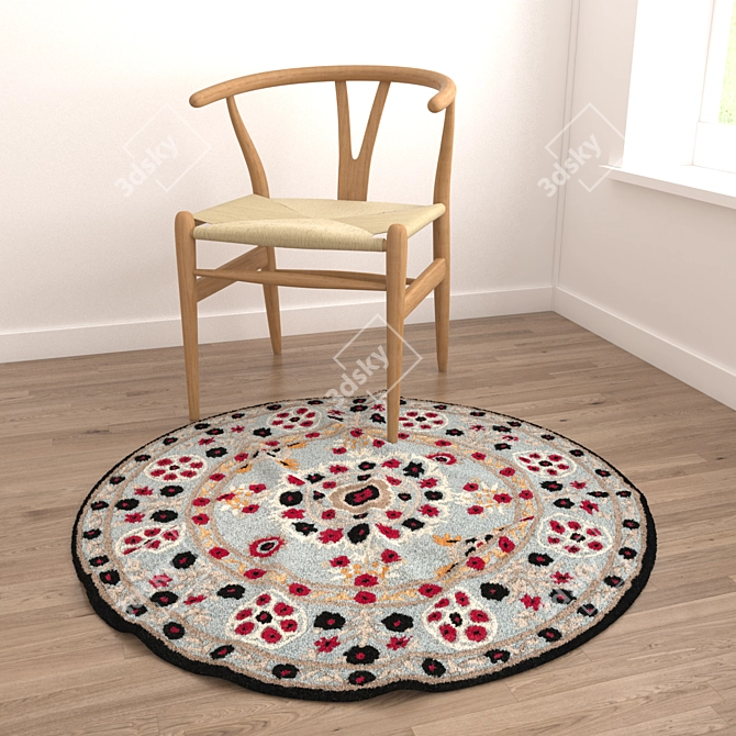 Round Carpets Set: Versatile and High-Quality 3D model image 4