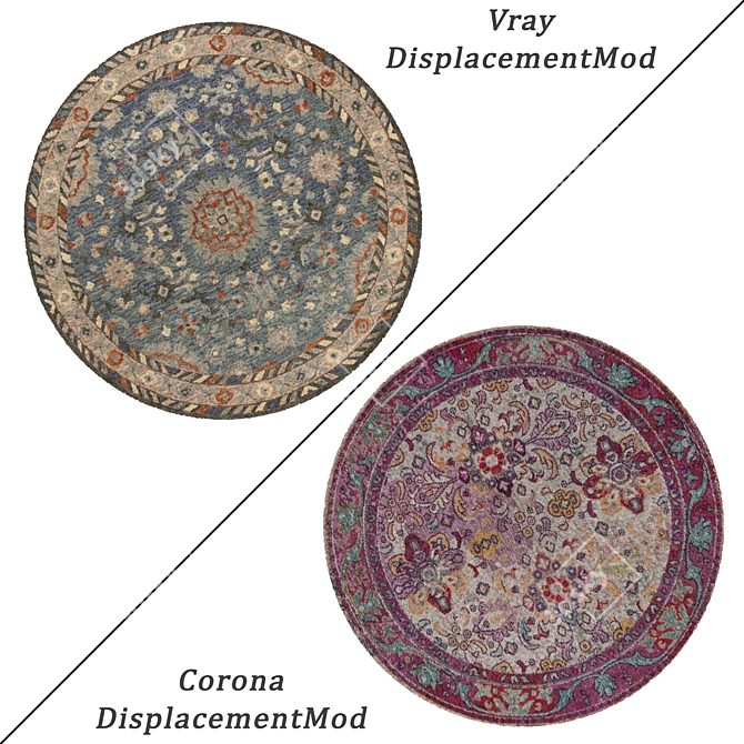 Versatile Round Carpets Set 3D model image 2