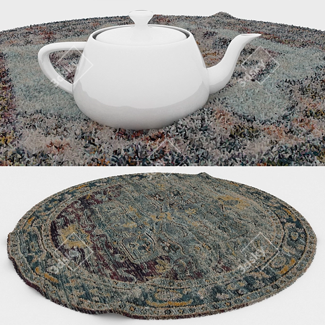  Round Carpet Set: Versatile and Stylish 3D model image 1