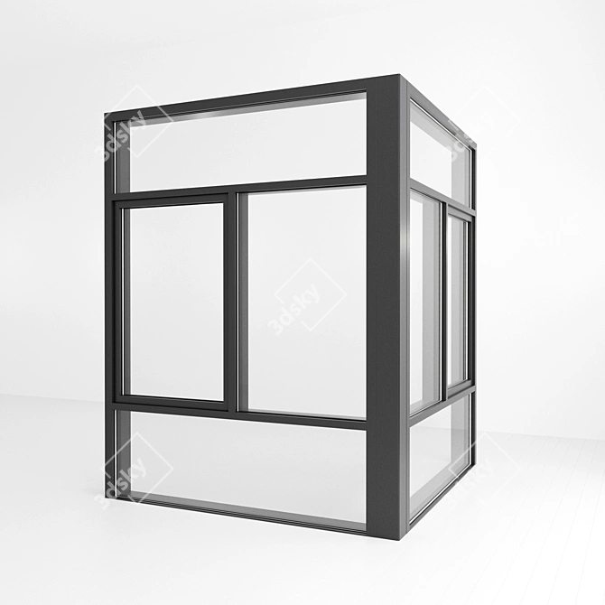 Elegant Stained Glass Panes 3D model image 2