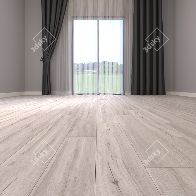 Natural Ash Parquet Flooring 3D model image 2