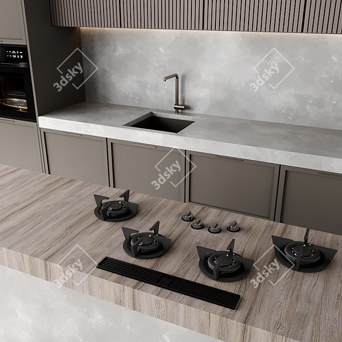 Modern Kitchen 3D Model 3D model image 4