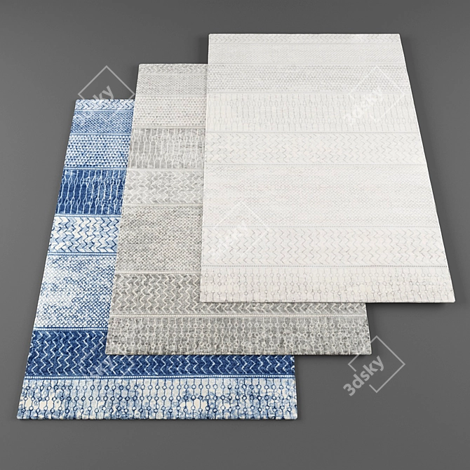 High-Res Rugs Bundle (3pcs): Textures Included 3D model image 1