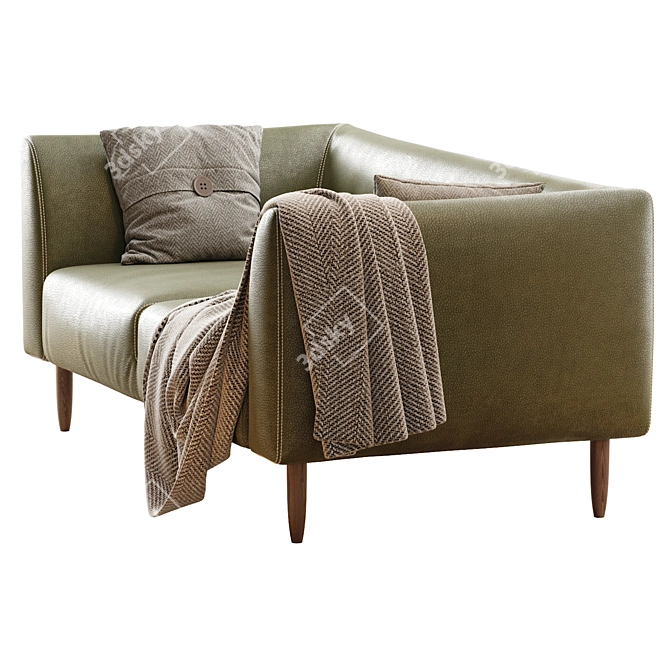 Blaze 3-Seater Sofa: Modern Elegance in Your Living Room 3D model image 4