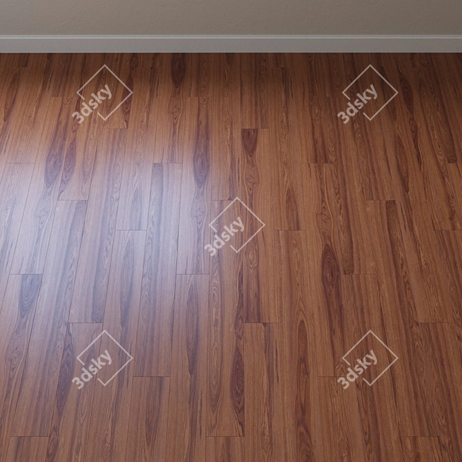 Asian Teak Parquet Flooring 3D model image 2