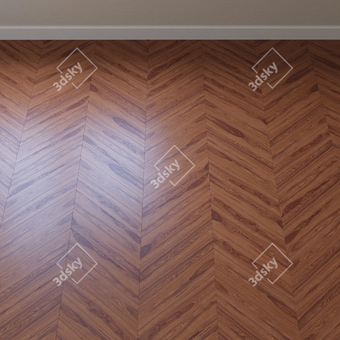 Asian Teak Parquet Flooring 3D model image 4