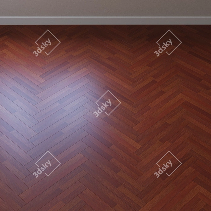 Authentic Afzelia Oak Parquet 3D model image 3