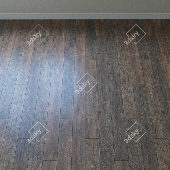 Rustic Oak Parquet Flooring 3D model image 2