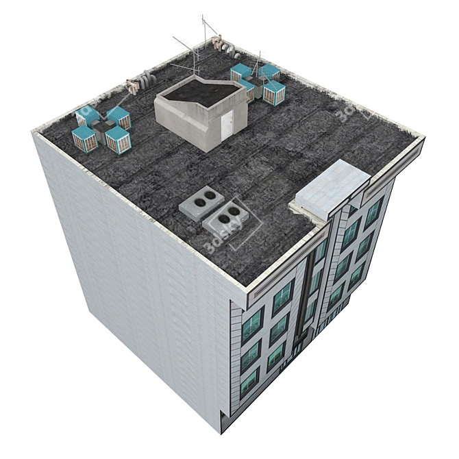 Realistic Low Poly 3D Building 3D model image 3