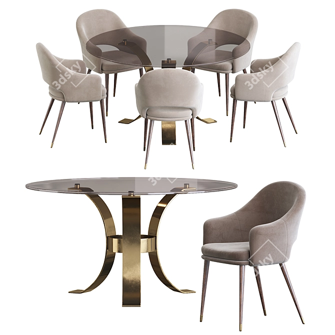 Deephouse Chair & Massimo Dining Table Set 3D model image 2