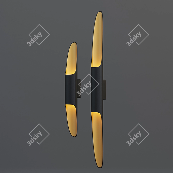 BAMBOO LED Wall Sconce: Stylish & Modern 3D model image 1