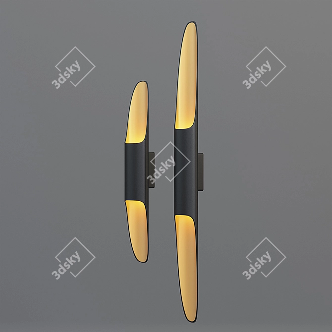 BAMBOO LED Wall Sconce: Stylish & Modern 3D model image 4