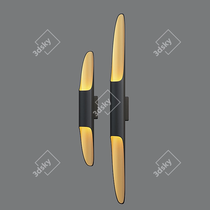 BAMBOO LED Wall Sconce: Stylish & Modern 3D model image 7