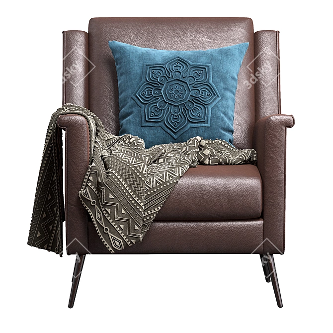 Luxury Cambridge Leather Armchair 3D model image 4