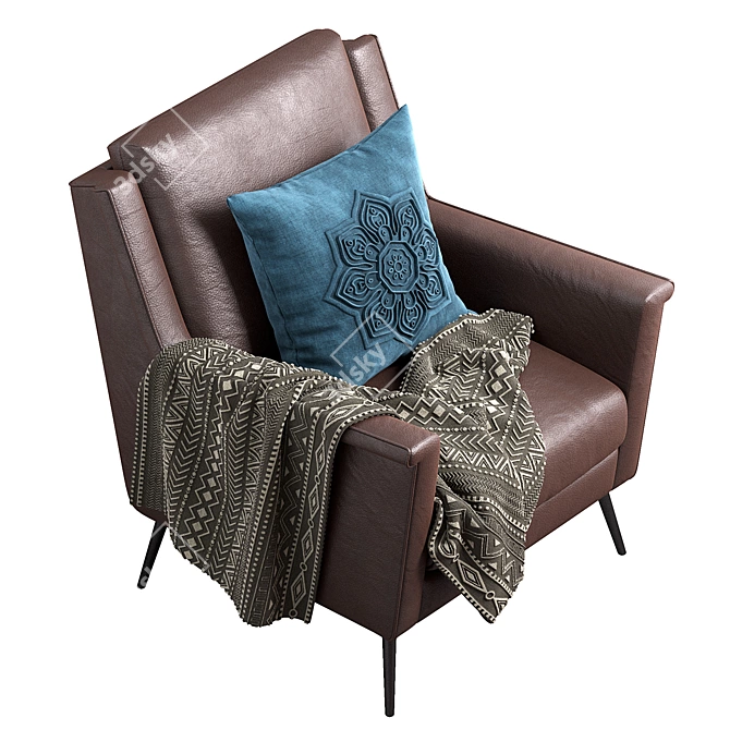 Luxury Cambridge Leather Armchair 3D model image 5