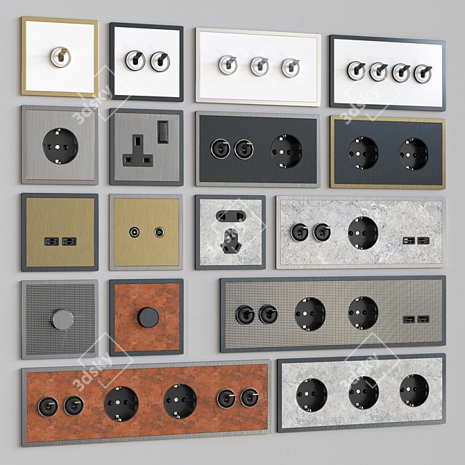 Barcelona 5.1 - Unparalleled Switches & Sockets 3D model image 1