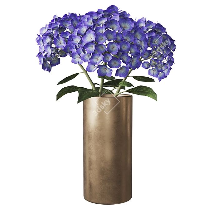 Elegant Hydrangea Branches Vase 3D model image 20