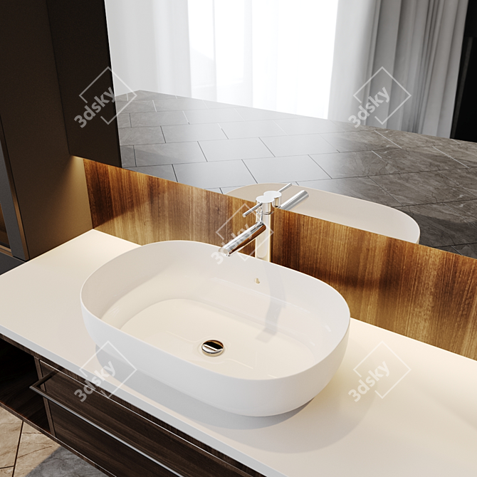 Luxurious 9-Piece Bath Set 3D model image 4