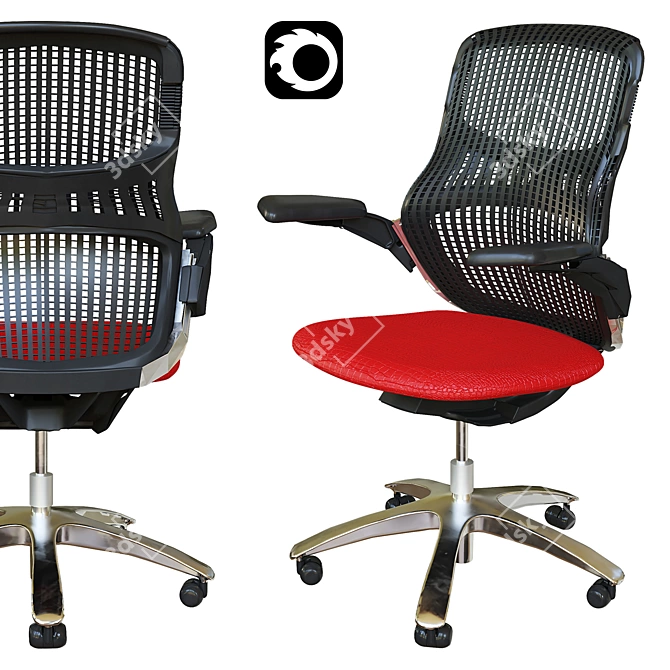 Sleek Fabric Modern Office Chair 3D model image 1