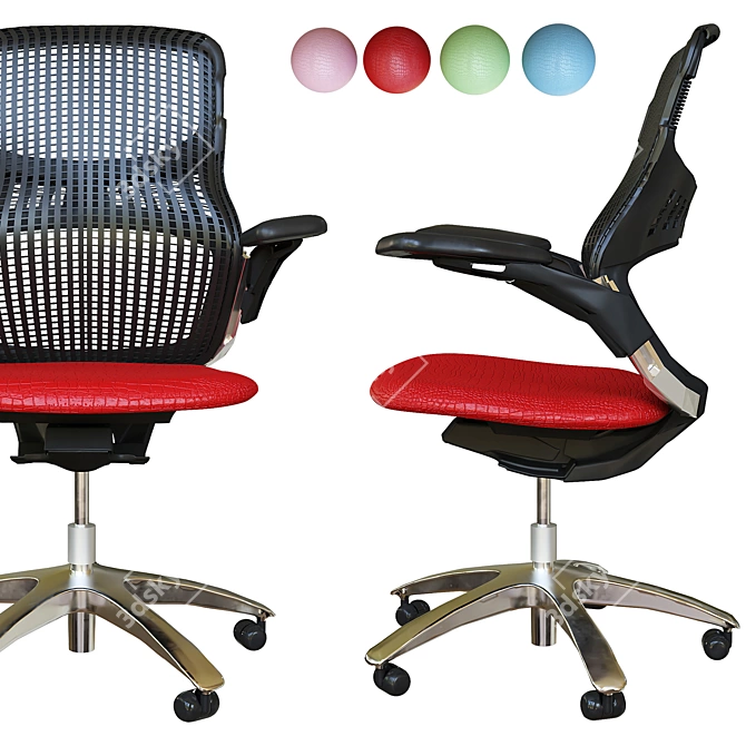 Sleek Fabric Modern Office Chair 3D model image 2